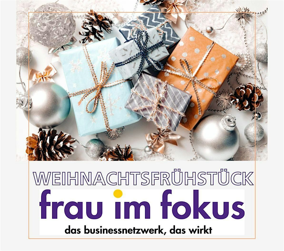 Weihnachtsbusiness-Frühstück Frau im Fokus