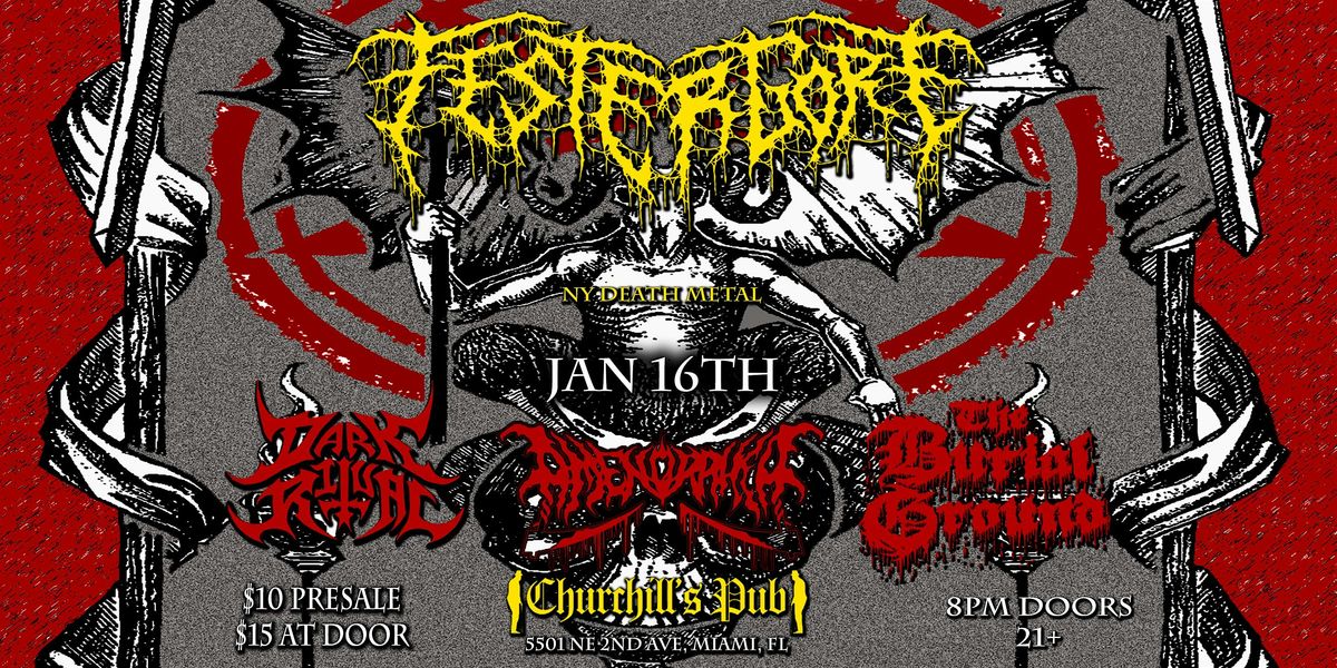 Festergore (NY) at Churchill's Pub w/Amenorrhea , The Burial Ground & more, 16 January | Event in Miami