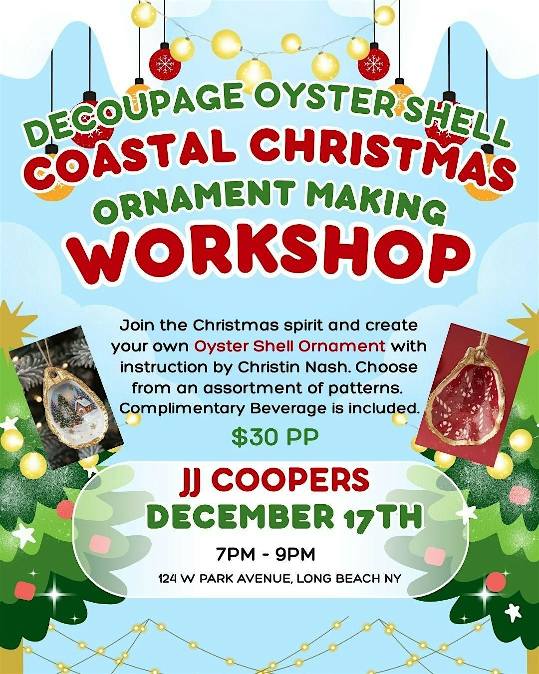 Coastal Christmas Ornament Workshop, 17 December | Event in Long Beach | AllEvents