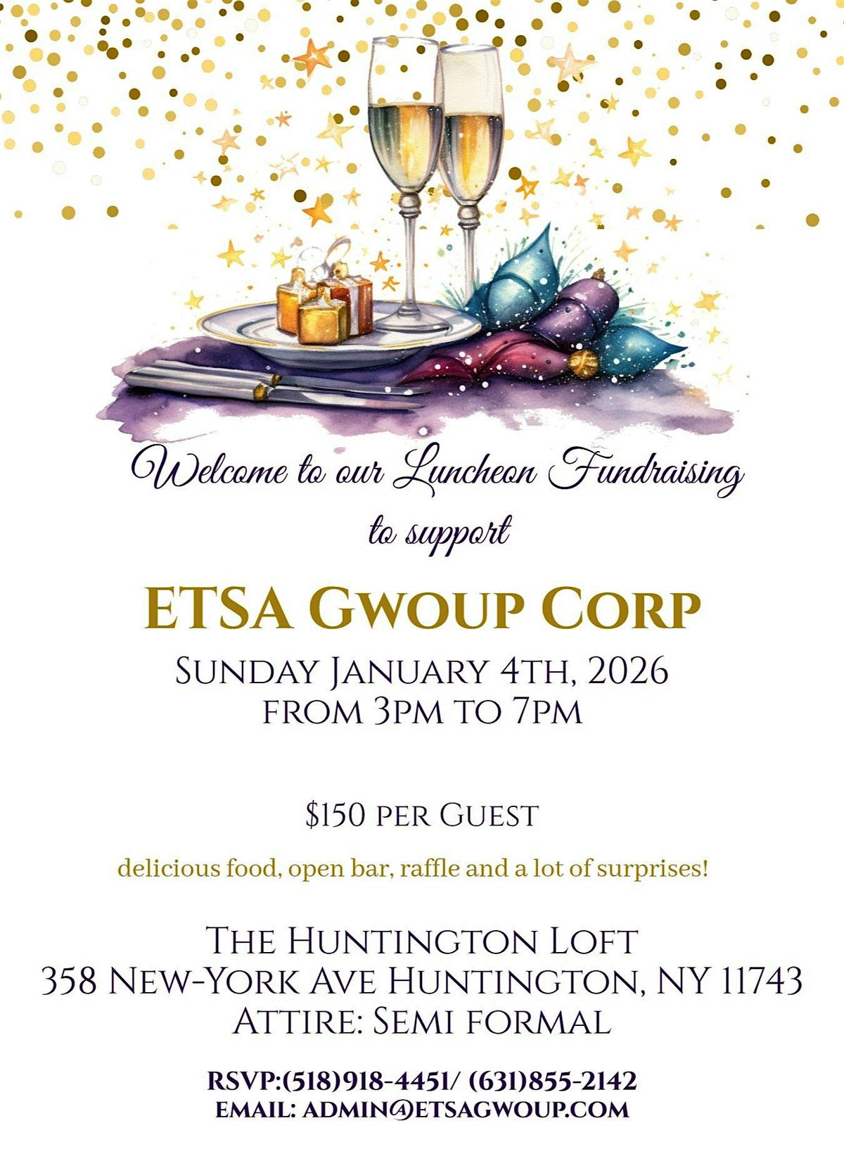 Luncheon Fundraising to support ETSA Gwoup Corp, 4 January | Event in Huntington | AllEvents