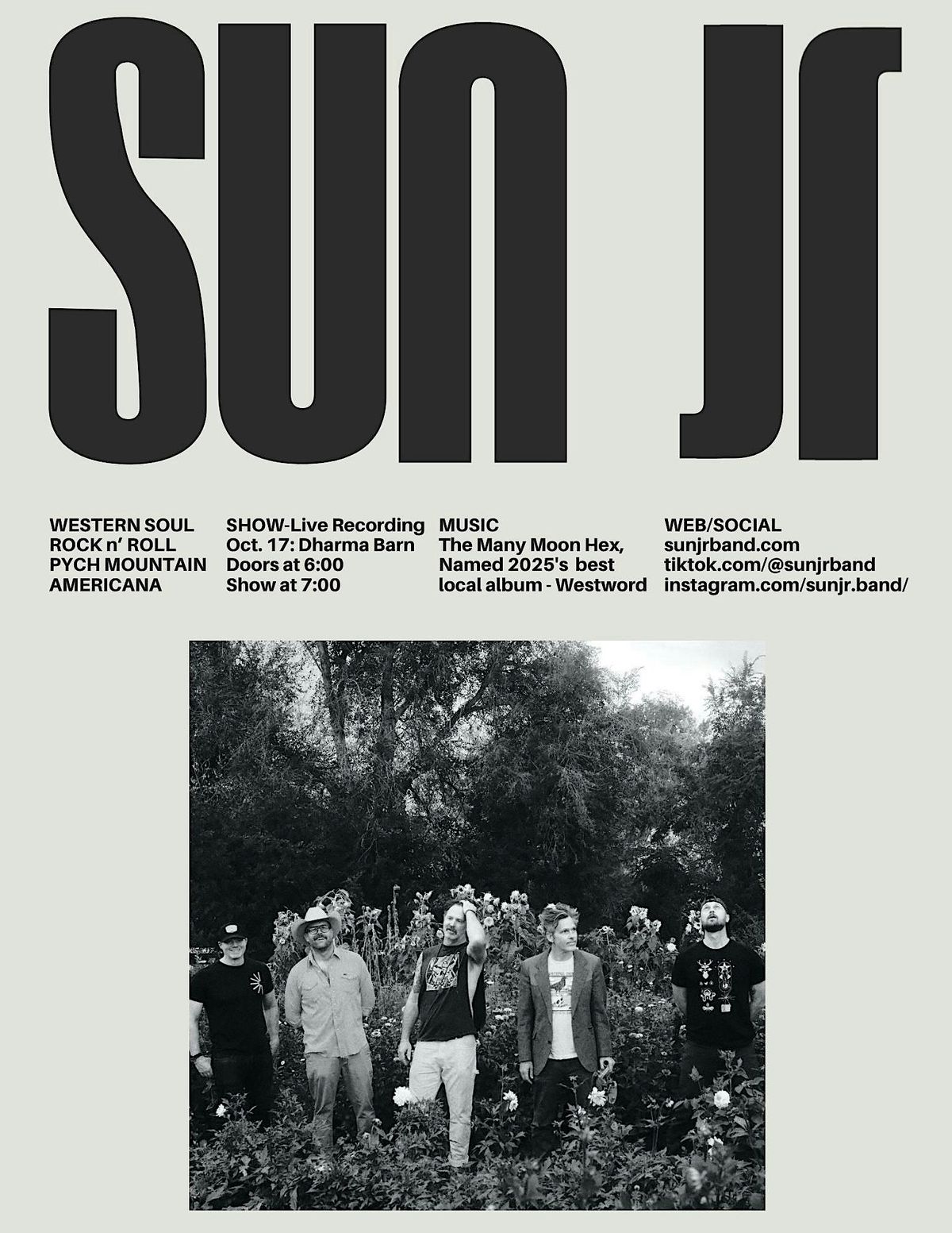 Sun, Jr., Dharma Farm, Longmont, 17 October 2026 | AllEvents