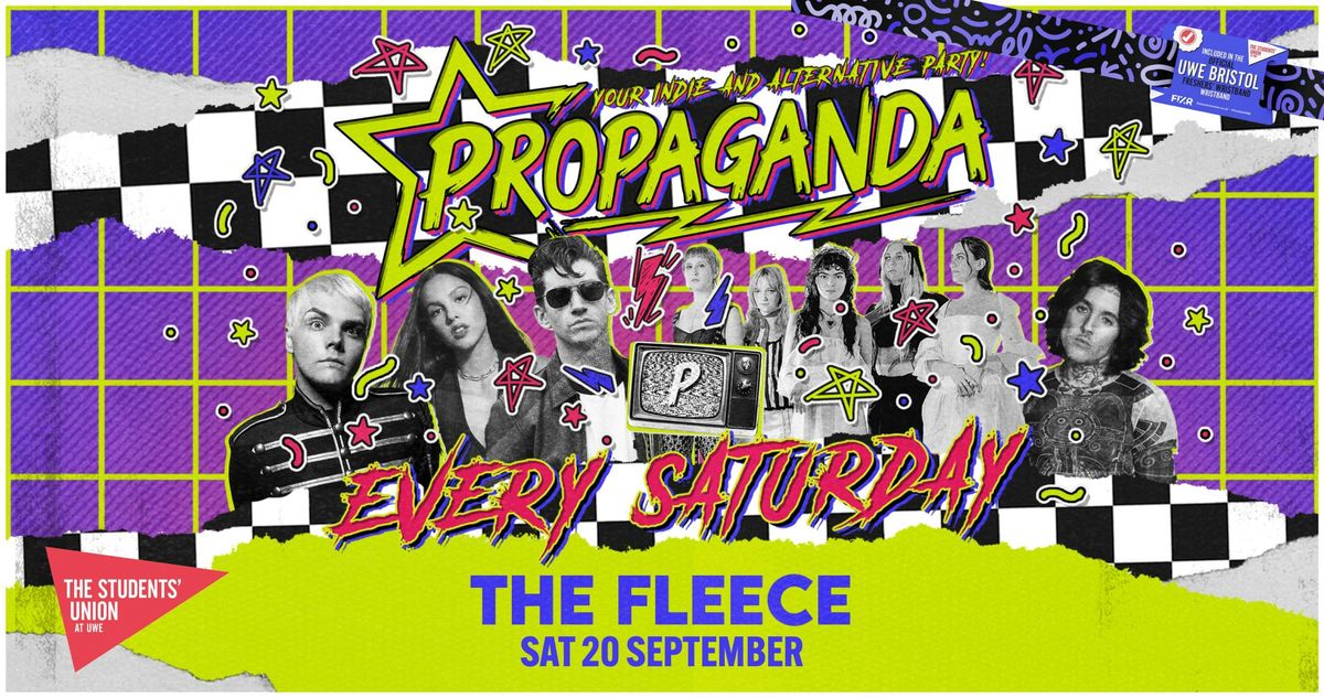 UWE Bristol Official Freshers | Propaganda Indie Party, 20 September | Event in Bristol | AllEvents