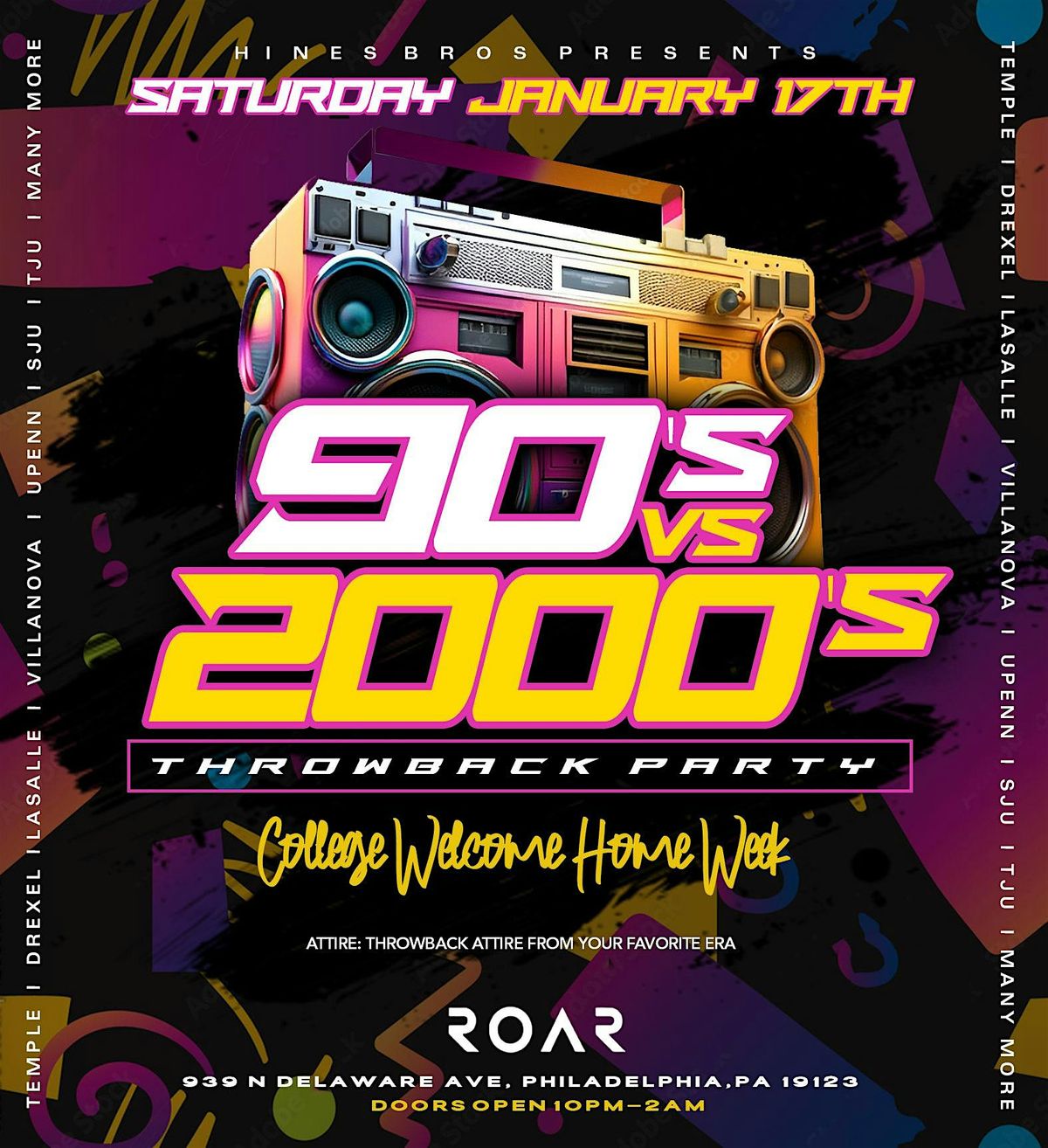 90s vs 2000s : Throwback  Party | College Welcome Back Week, 17 January | Event in Philadelphia | AllEvents