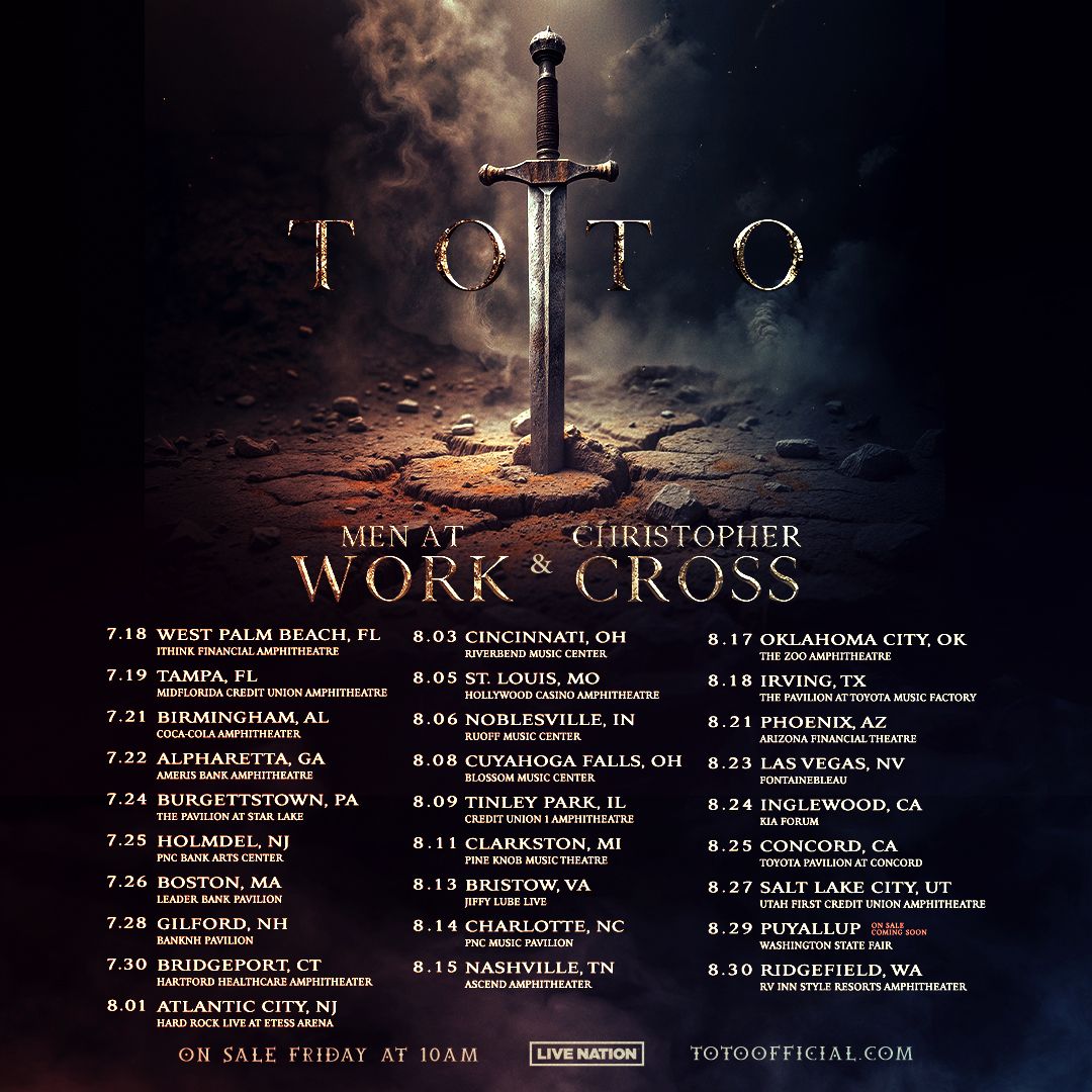 Toto, Christopher Cross & Men at Work Tampa Tickets, 19 July | Event in Tampa | AllEvents