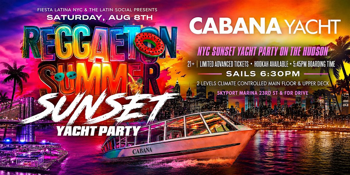 Reggaeton Summer Sunset Yacht Party on the Hudson event poster