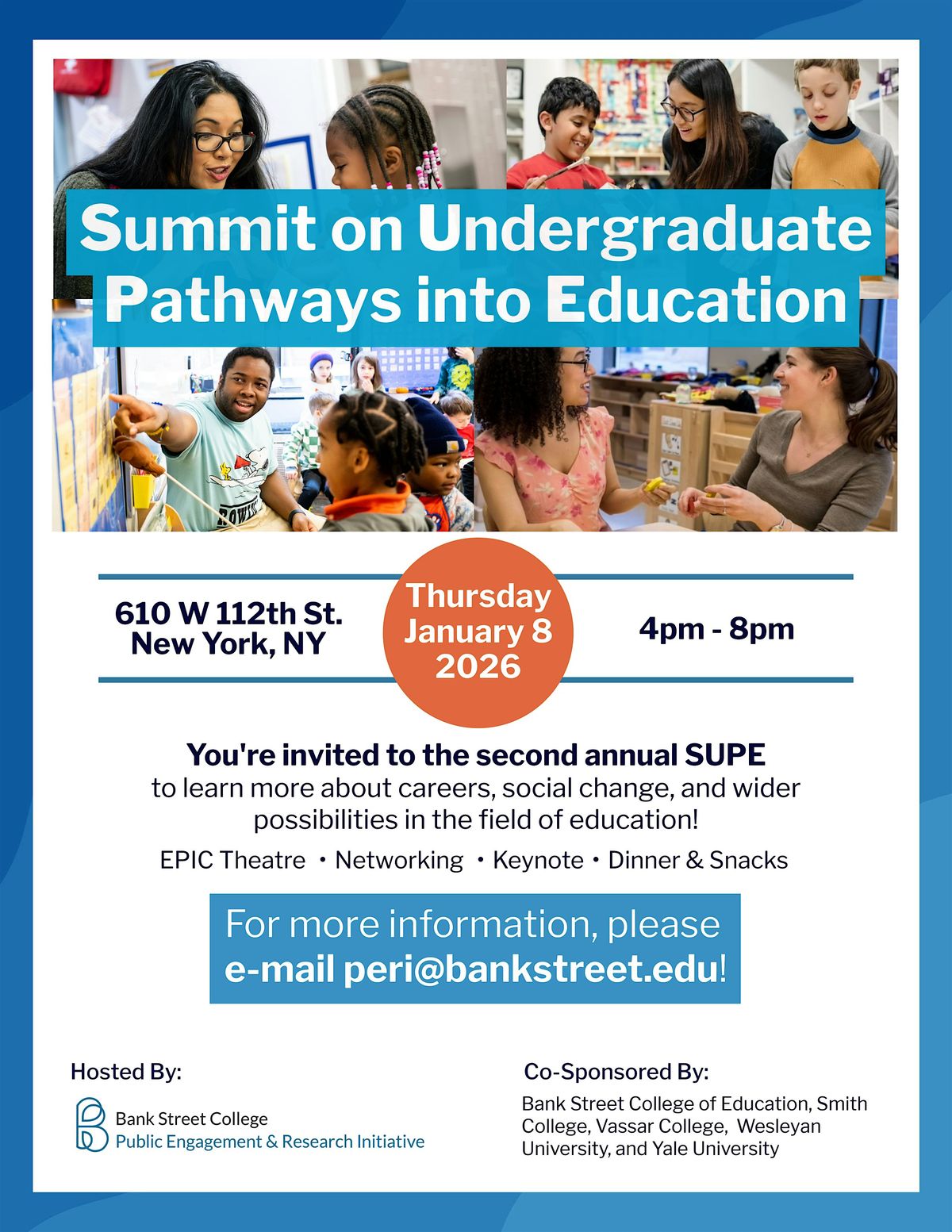 Summit on Undergraduate Pathways into Education (SUPE), 8 January | Event in New York | AllEvents