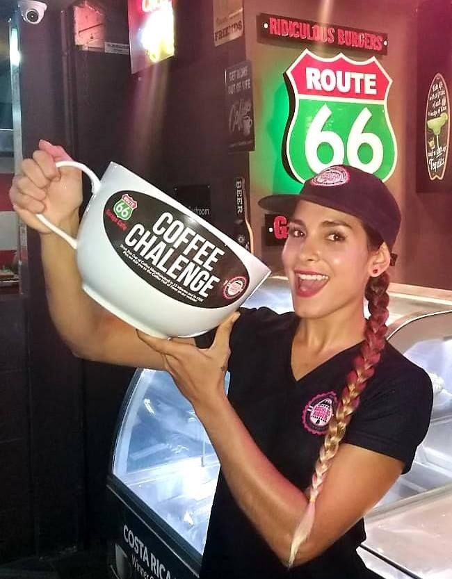 Jaco Coffee Challenge! Do it Today!, Route 66 Garage Cafe, Jaco