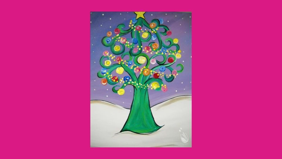 Swirly Christmas Tree (Ages 7+), Painting with a Twist (Strongsville