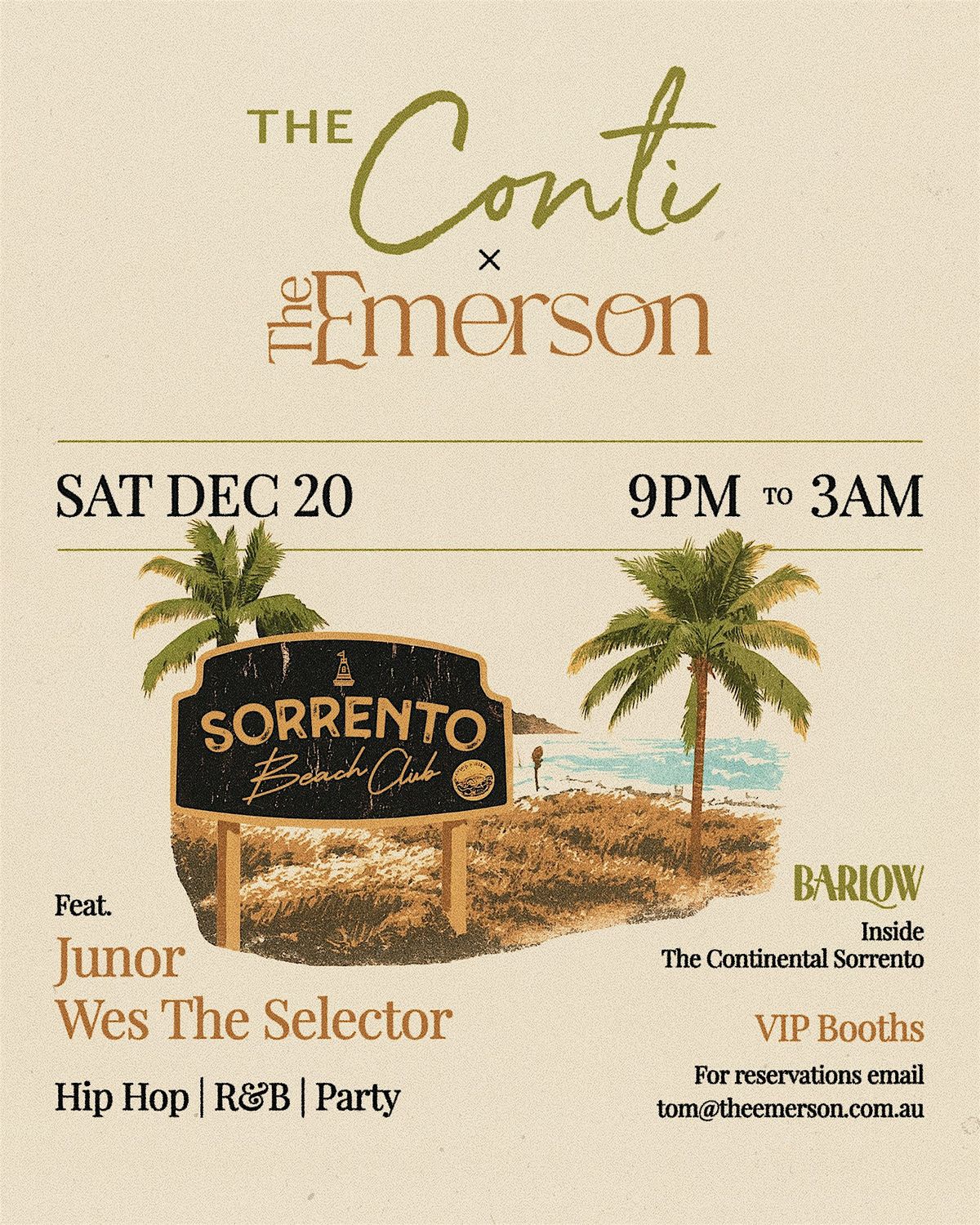 The Conti x The Emerson December 20th, 20 December | Event in Sorrento | AllEvents