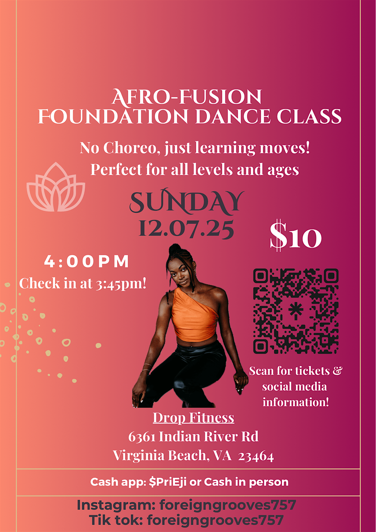 Afro-Fusion foundations dance class, 7 December | Event in Virginia Beach | AllEvents