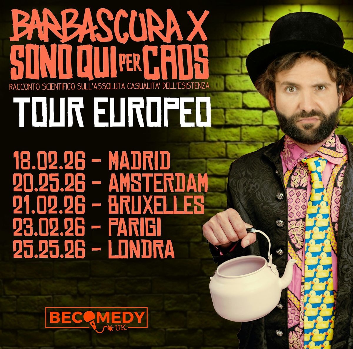 BARBASCURA X a Parigi con "SONO QUI PER CAOS", 23 February | Event in Paris | AllEvents