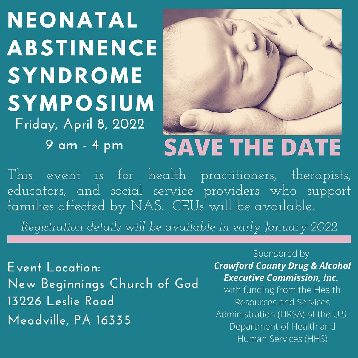 Neonatal Abstinence Syndrome Symposium New Beginnings Church Of God Meadville April 8 2022 Allevents In Meadville Labor Day Events 2022