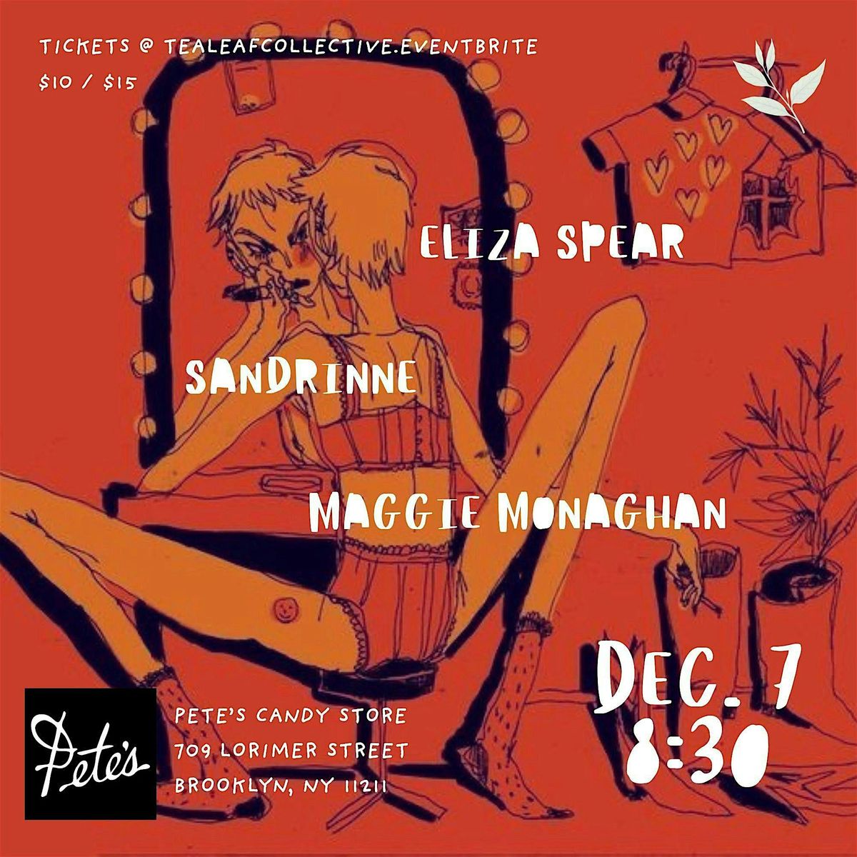 Eliza Spear / Maggie Monaghan / Sandrinne, 7 December | Event in Brooklyn | AllEvents