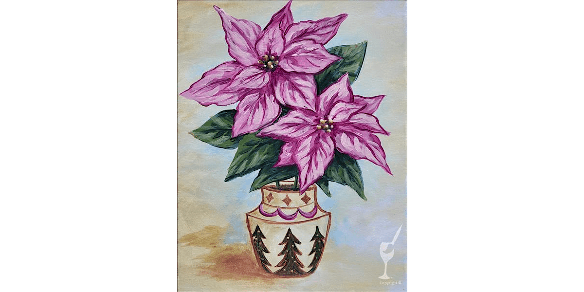 Cheerful Poinsettias - Paint and Sip in Houston | Classpop!™, 29 December | Event in Baytown | AllEvents