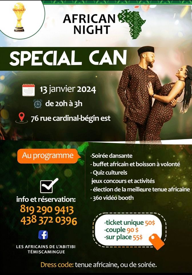 African Night, RouynNoranda, January 13 to January 14 AllEvents.in