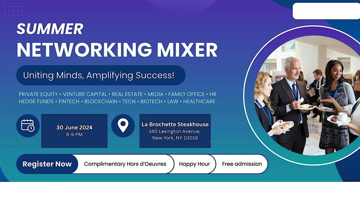 Networking Mixer | Private Equity | Venture Capital | Law | Fintech, 29 December | Event in New York | AllEvents