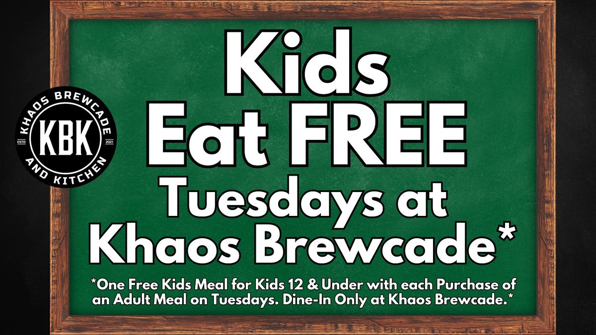 Kids Eat Free Tuesday at Khaos Brewcade - Tuesday 12/9/25 | Event in Plainfield | AllEvents