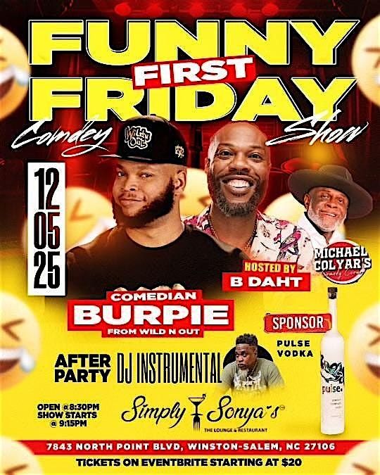 Simply Sonya’s Funny First Fridays, 5 December | Event in Winston-Salem | AllEvents