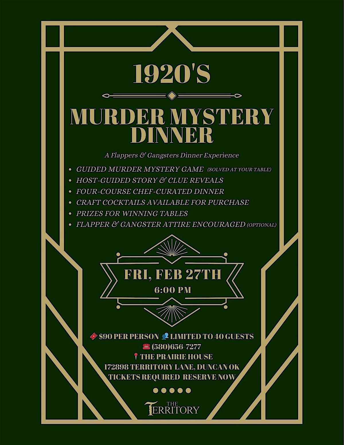 1920s M**der Mystery Dinner