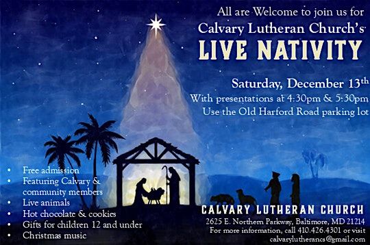Live Nativity, 13 December | Event in Baltimore | AllEvents