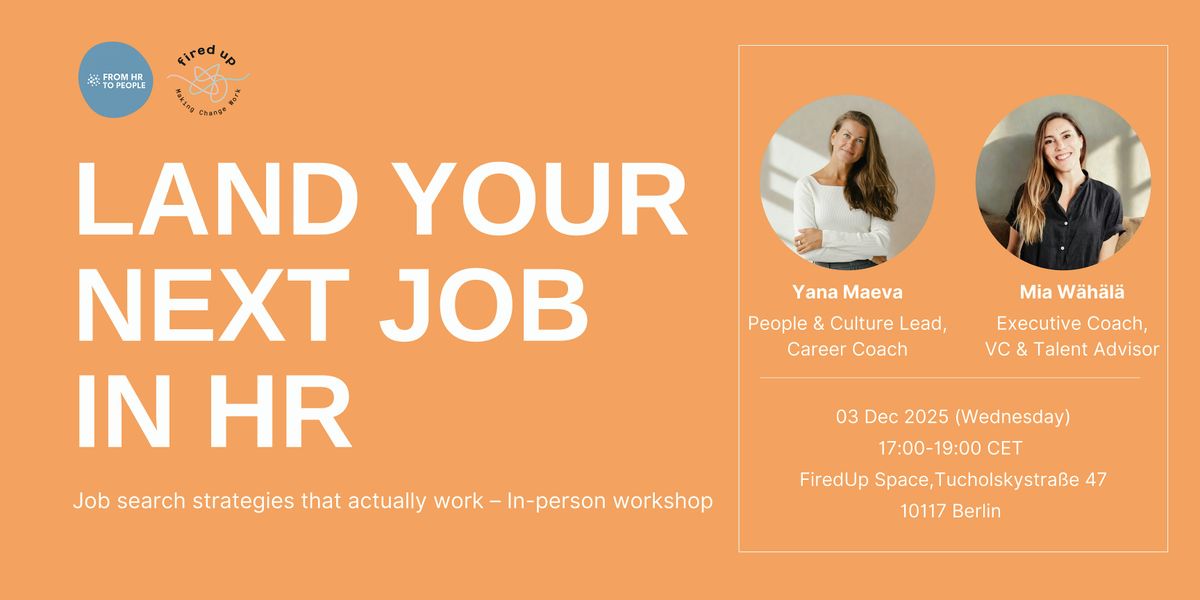 Land your next HR job – Job search strategies that actually work, 3 December | Event in Berlin | AllEvents