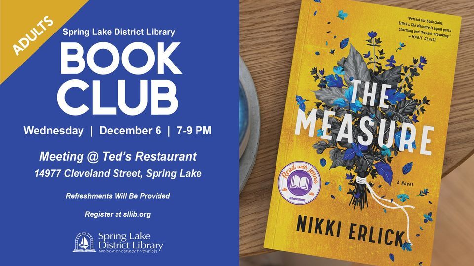 SLDL Book Club, TED'S, Spring Lake, 6 December 2023 | AllEvents.in
