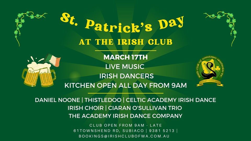 St Patricks Day at the Irish Club, Irish Club Western