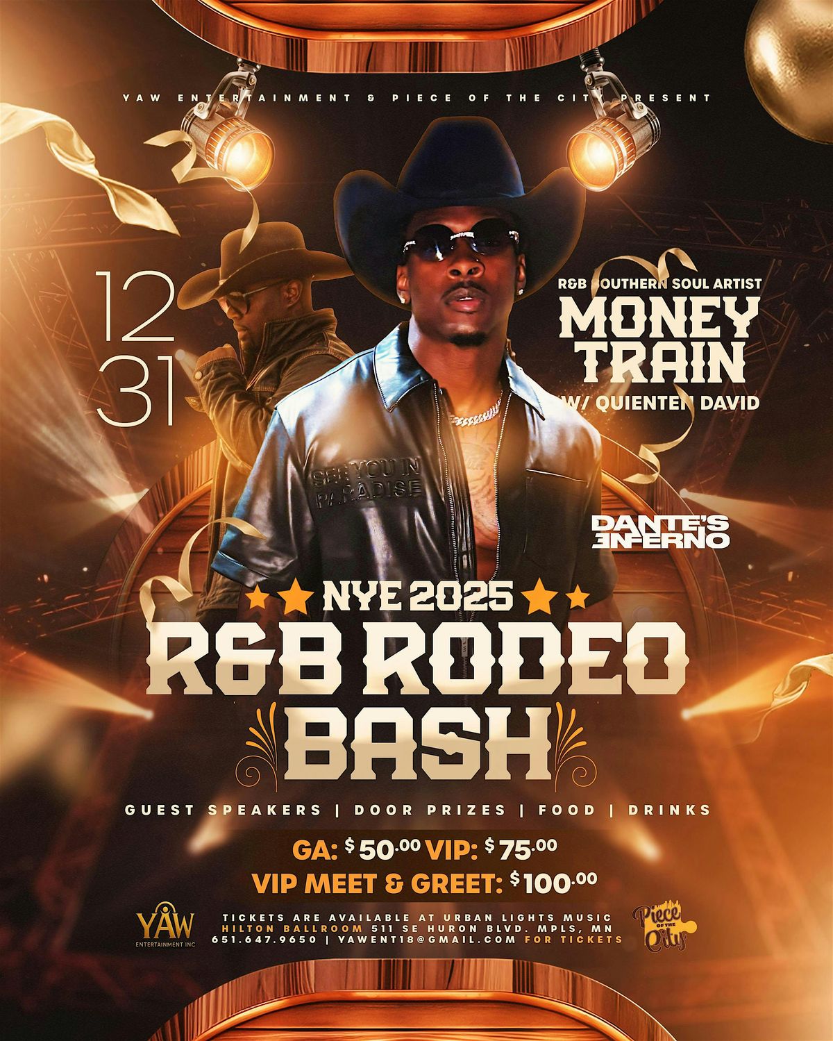 NYE 2026: R&B Rodeo Bash ft. Money Train & Quienten David, 31 December | Event in Minneapolis | AllEvents