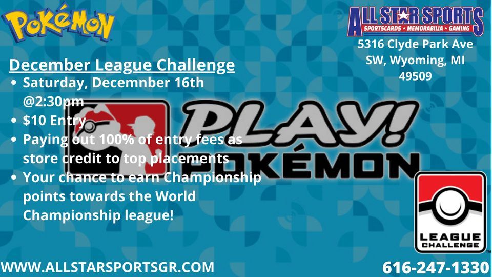 Pokemon Decmber League Challenge AllStar Sports & Gaming, AllStar