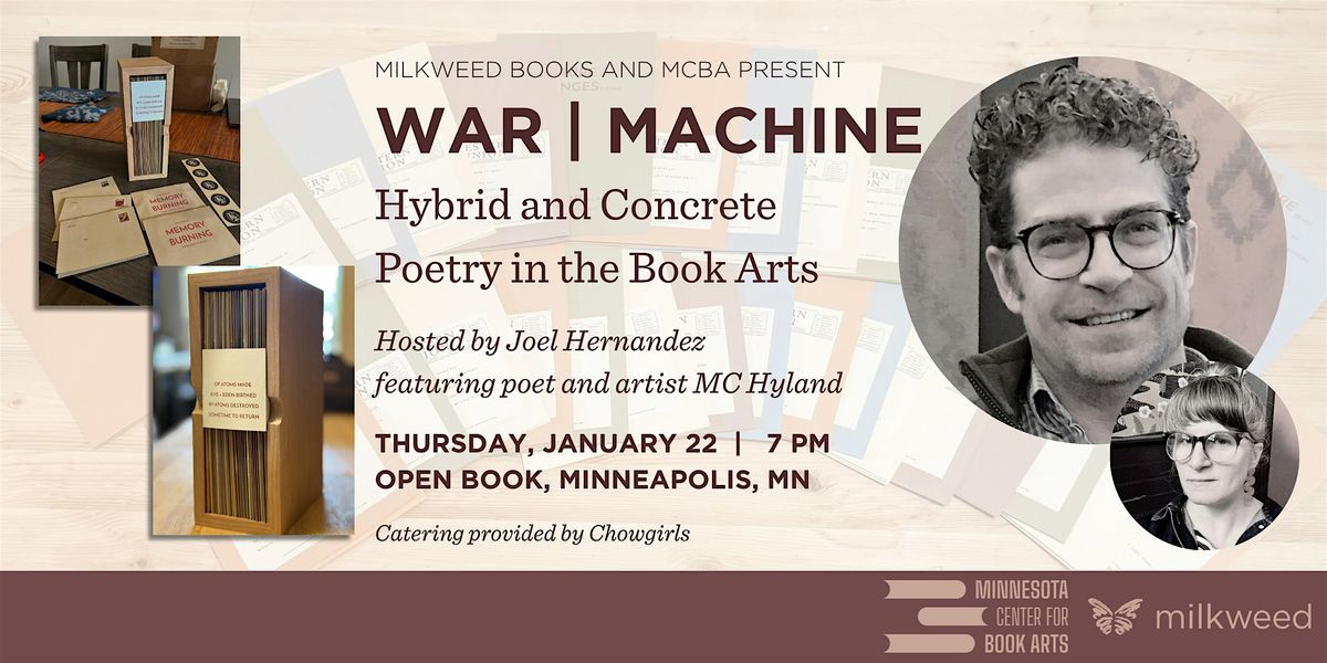 Milkweed Books & MCBA present war | machine with Joel Hernandez, 22 January | Event in Minneapolis | AllEvents