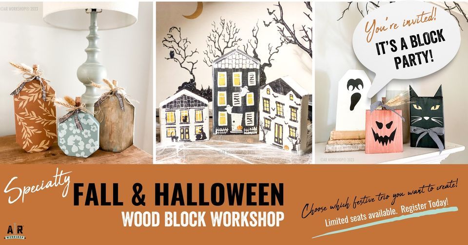 SPECIALTY FALL & HALLOWEEN WOOD BLOCK TRIOS!rw,