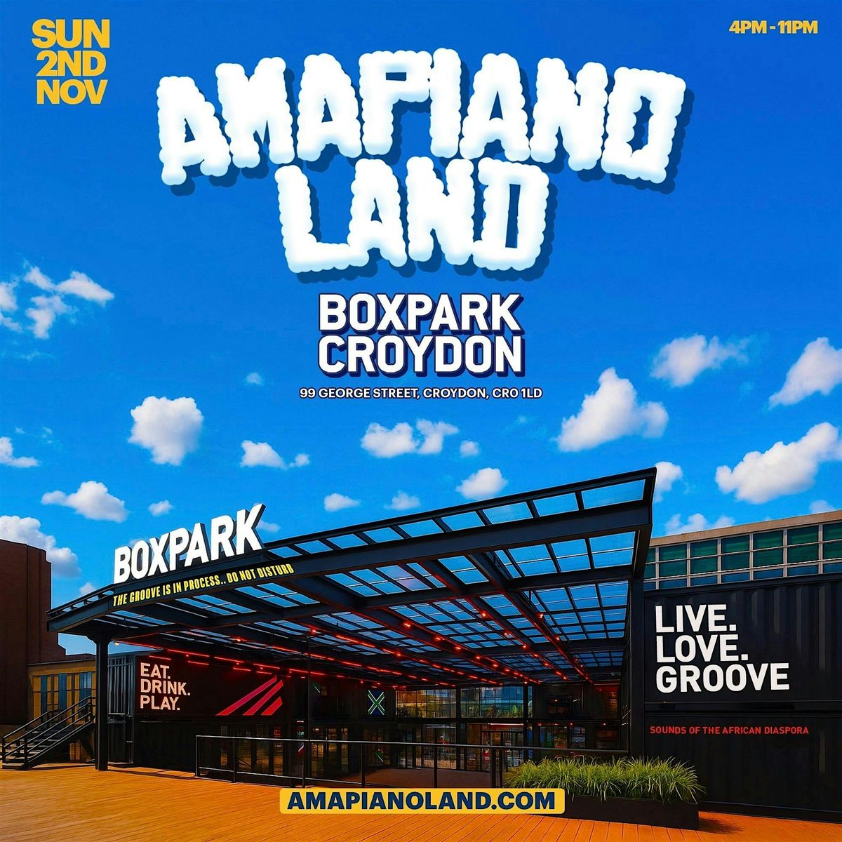 AMAPIANOLAND - London's Biggest Amapiano &amp; Afrobeats Day Experience, 2 November | Event in Croydon