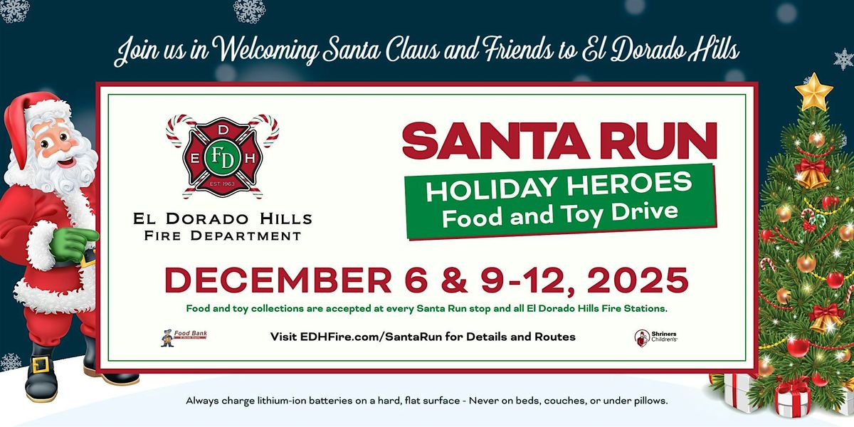 Santa Run Holiday Heroes Food & Toy Drive, 6 December | Event in El Dorado Hills | AllEvents