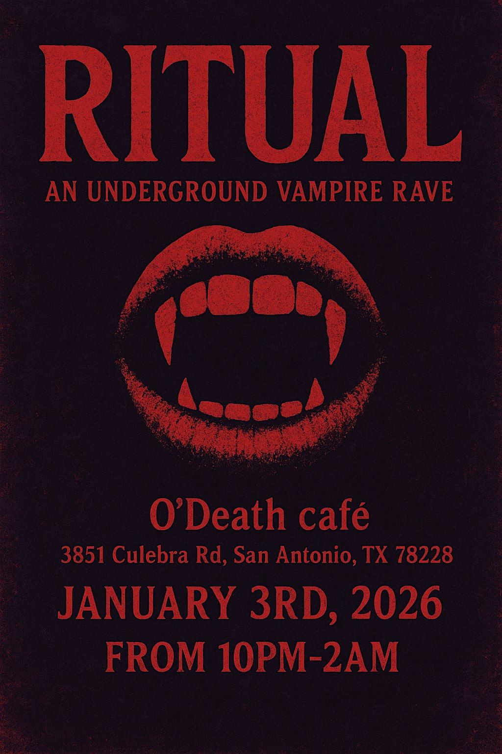 Ritual - Vampire Rave (LIMITED CAPACITY), 3 January | Event in San Antonio | AllEvents