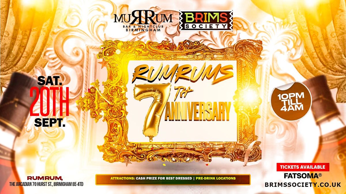 ✨🥂 RUMRUM’S 7th ANNIVERSARY 🥂✨| MUSIC BY MASTER RJ DJ TAZ AND DJ DAN😱🔥, 20 September | AllEvents