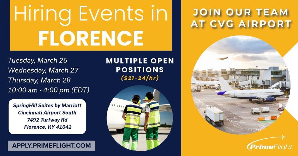 Weekly Hiring Events in Florence! *Immediate Job Offers + Competitive Wages + Benefits + 401K