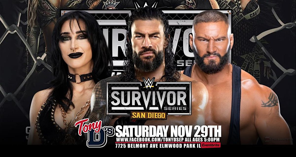 WWE Survivor Series Live on all screens ONE DOLLAR WINGS at Tony D's, 29 November | Event in Elmwood Park