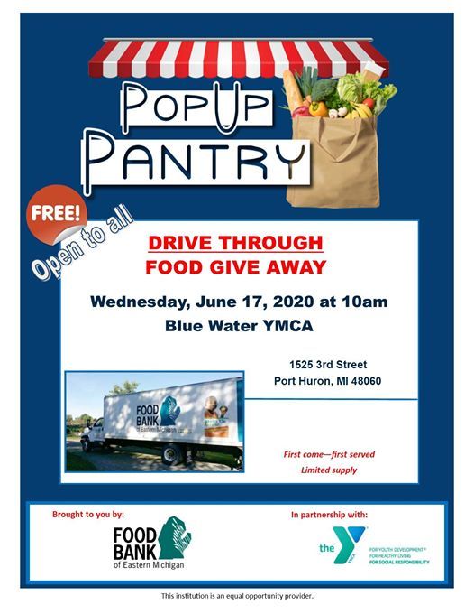 YMCA PopUp Pantry June 17, YMCA of the Blue Water Area, Port Huron