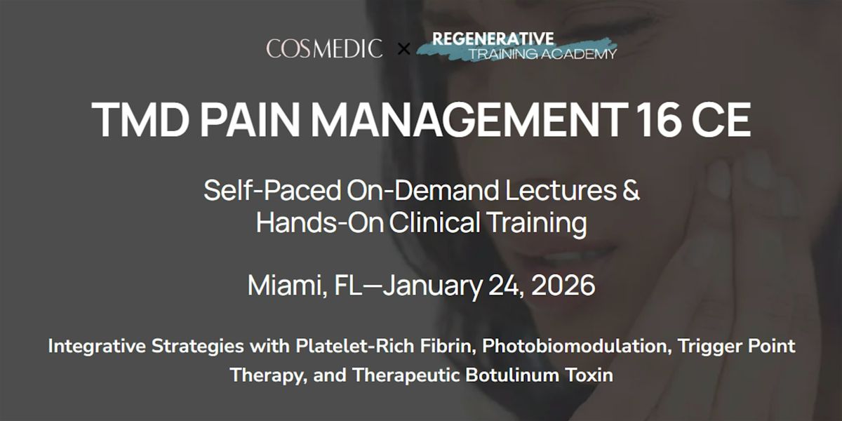 TMD PAIN MANAGEMENT 16 CE, 24 January | Event in Miami | AllEvents