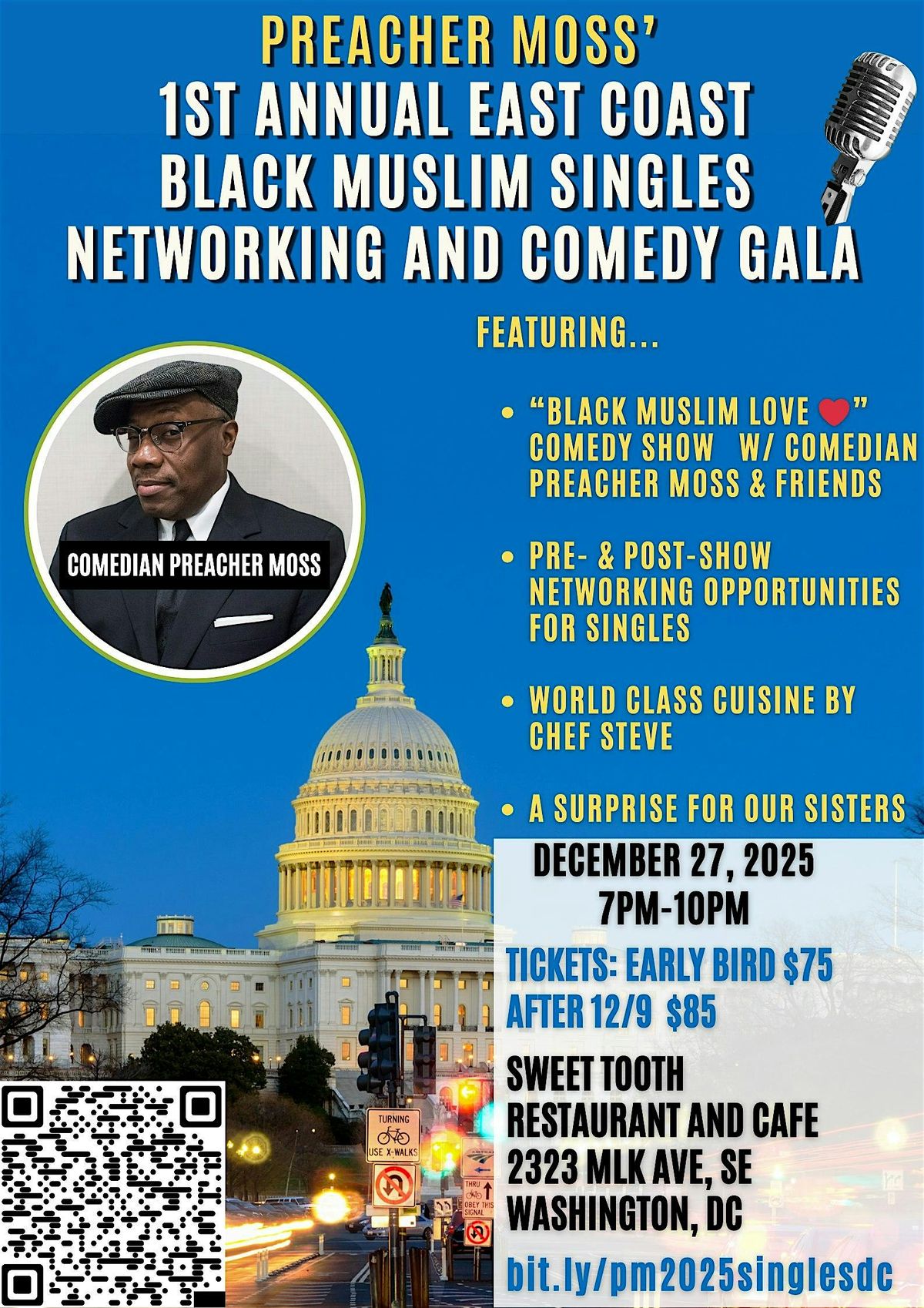 Preacher Moss's 1st Annual Black Muslim Singles Networking & Comedy Gala, 27 December | Event in Washington