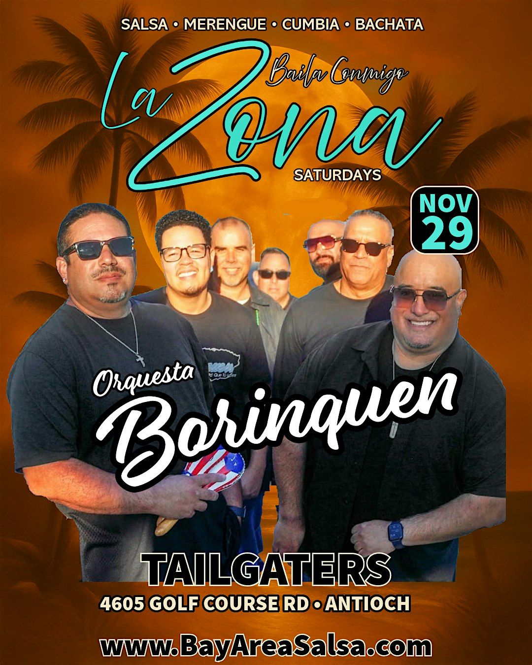 Bill Ortega Jr & Orq Borinquen at Tailgaters Antioch for La Zona, 29 November | Event in Antioch | AllEvents