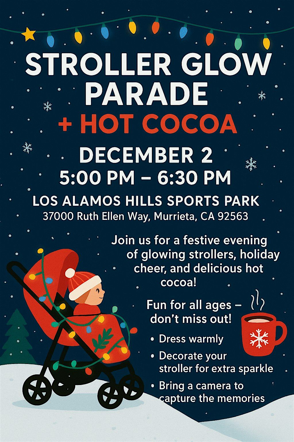 Stroller Glow Parade + Hot Cocoa, 2 December | Event in Murrieta | AllEvents