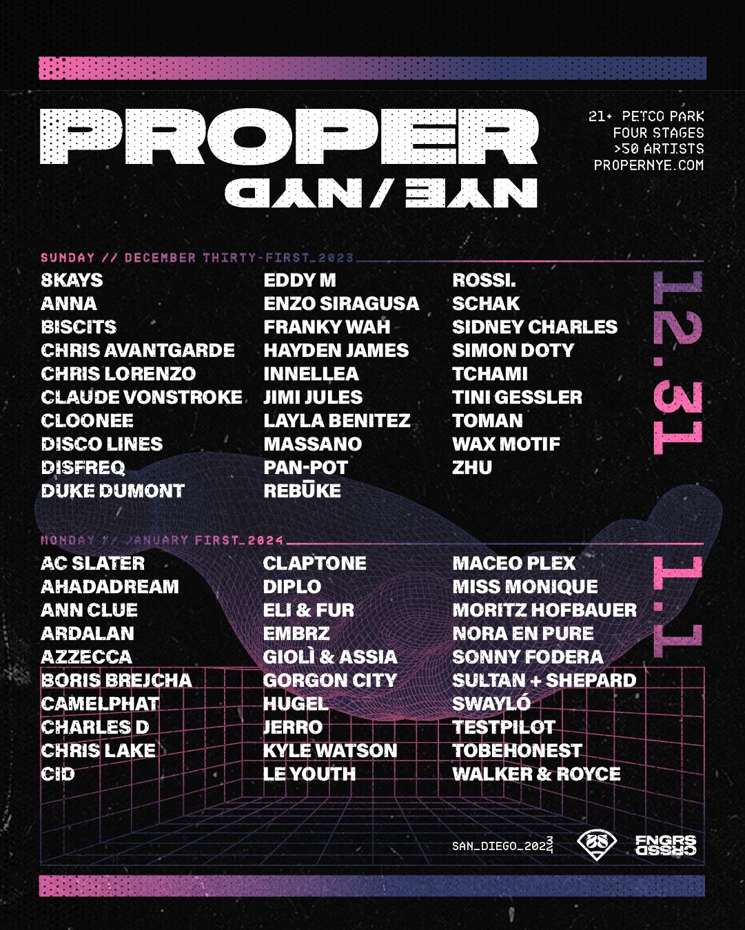 CRSSD Proper NYE - 2 Day Pass at PETCO Park, 31 December | Event in San Diego | AllEvents