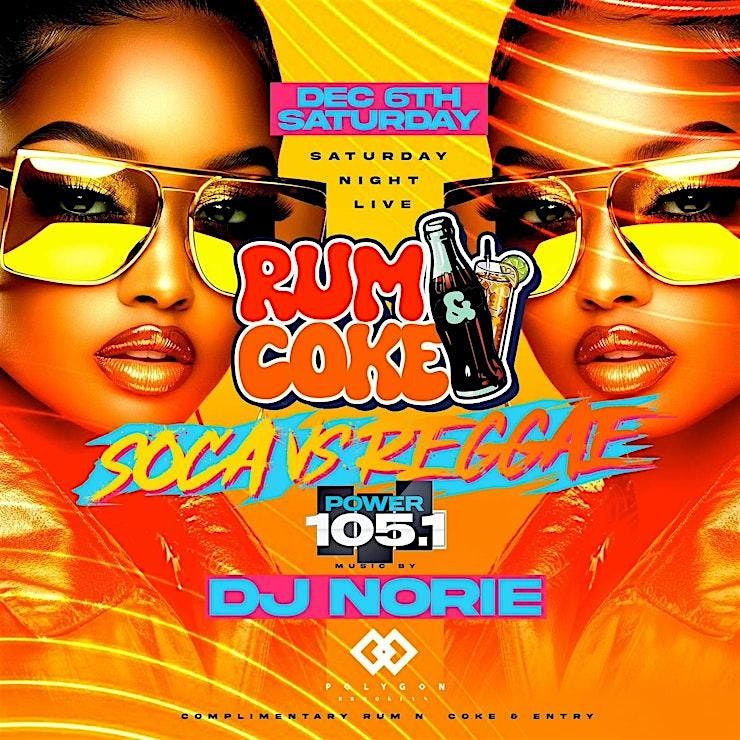RUM & COKE FEST | SOCA VS REGGAE FREE ENTRY WITH RSVP, 6 December | Event in Brooklyn | AllEvents