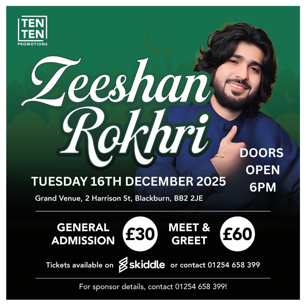 Zeeshan Rokhri - Live in Blackburn, 16 December | Event in Blackburn | AllEvents