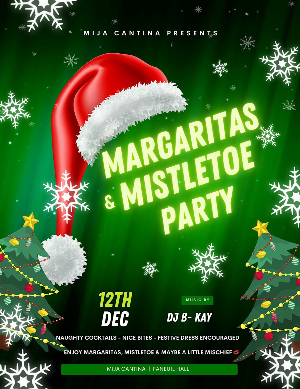 Margaritas & Mistletoe Party @ MIJA CANTINA, 13 December | Event in Boston | AllEvents