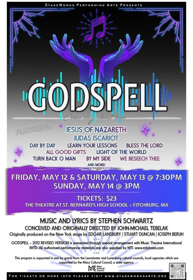 Godspell presented by StageWorks Performing Arts, St. Bernard's High