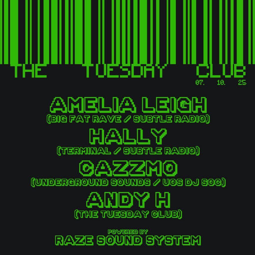 The Tuesday Club // Amelia Leigh, Hally & Cazzmo, 7 October | Event in Sheffield | AllEvents