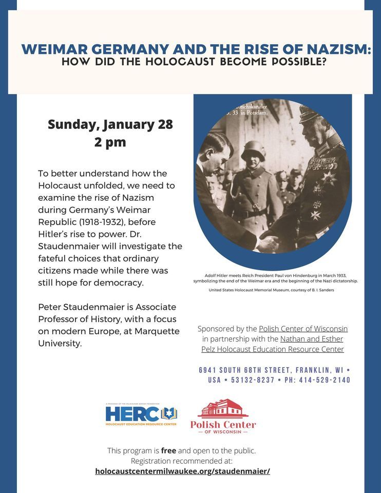 Holocaust Rememberance Day Lecture presented by HERC, Polish Center of