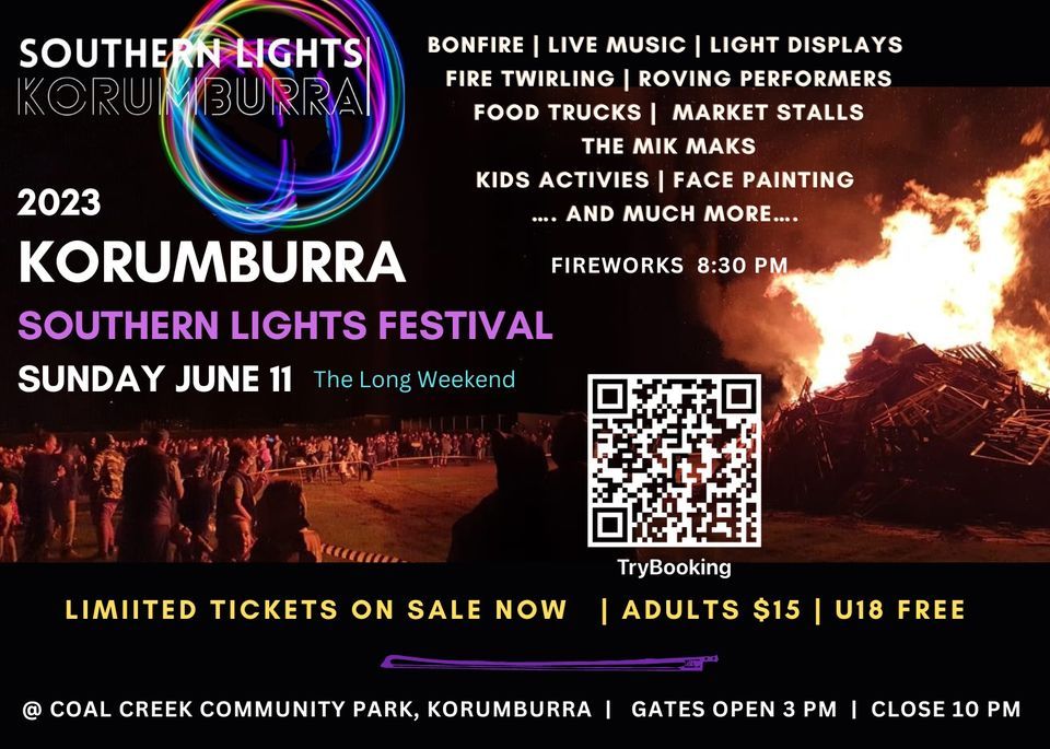 Korumburra Southern Lights Festival , Coal Creek Community Park and